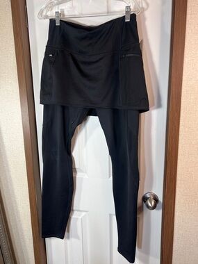 Athleta Black Skirted Leggings with Zip Pockets